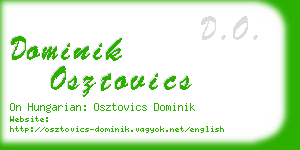 dominik osztovics business card